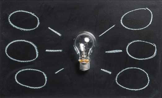 abstract blackboard bulb chalk